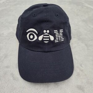 IBM Eye Bee M Blue Adjustable Strapback Dad Style Hat Cap Tech 100% Cotton NWOT